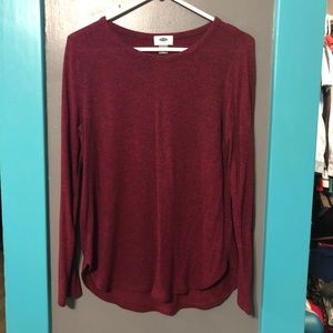 Burgundy Old Navy long sleeve plush tee
